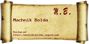 Machnik Bolda névjegykártya